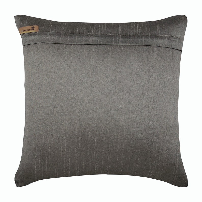 16x16 Decorative Gray Pillow Custom, Art Silk Throw Pillow Cushion Solid Color Pattern Modern Home Decor Pillow Gunmetal Center image 3