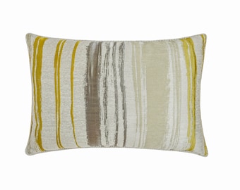 Decorative Oblong / Lumbar Throw Pillow Cover Yellow / Gray Jacquard Fabric Modern Home Style - Pigment Puddle