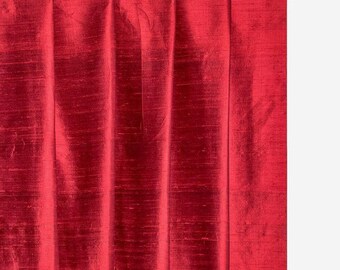 Deep Red 100% Pure Silk Dupioni Curtain Panels (Rod Pocket, Grommet, Box Pleat, Three Pinch Pleat, Tab Top and Plain Ring Top)