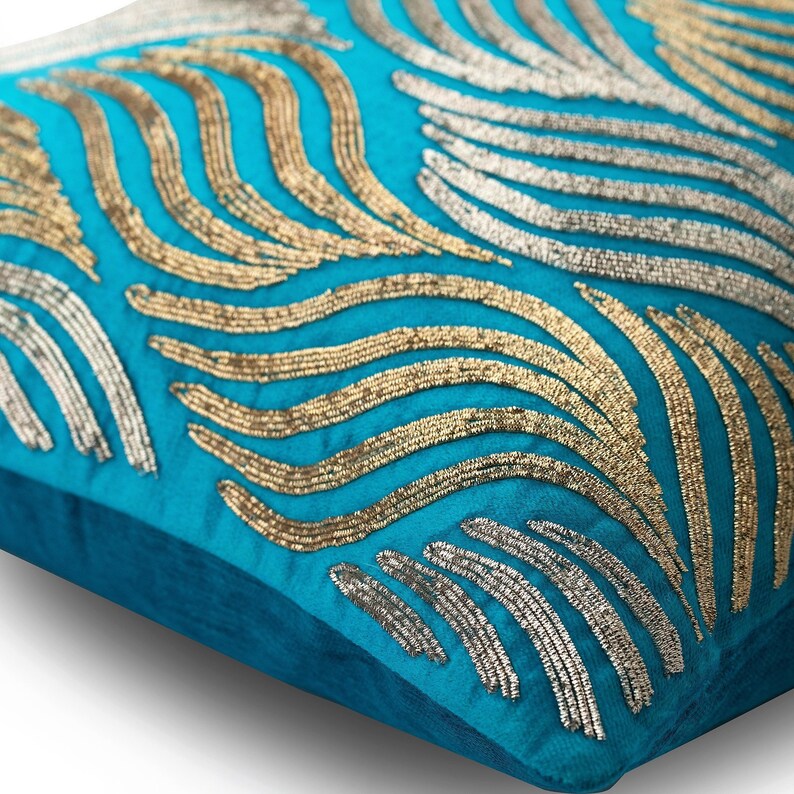 Designer Turquoise Blue European Sham Cover 24x24 Etsy