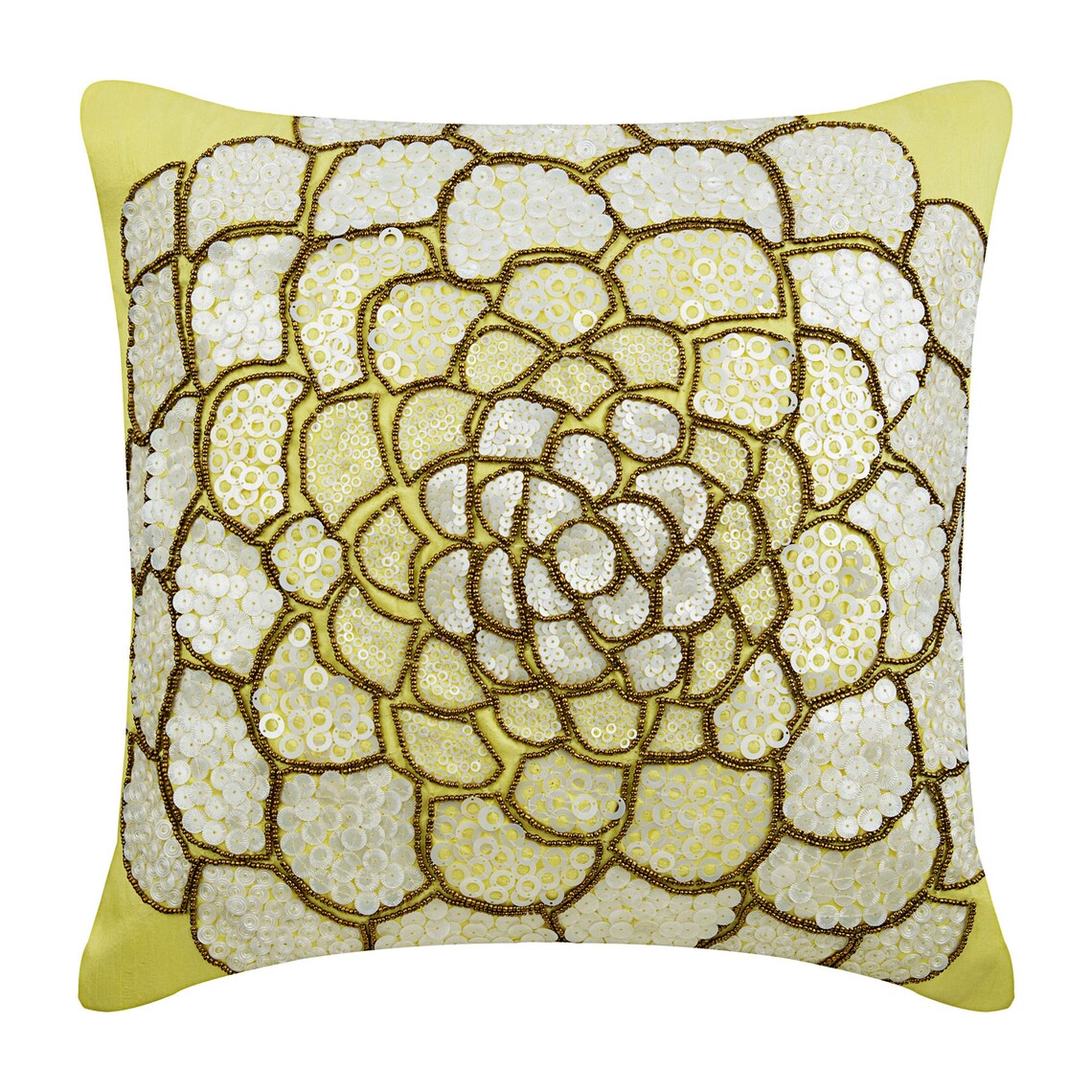 Decorative Yellow Euro Pillow Cover 24x24 / Etsy