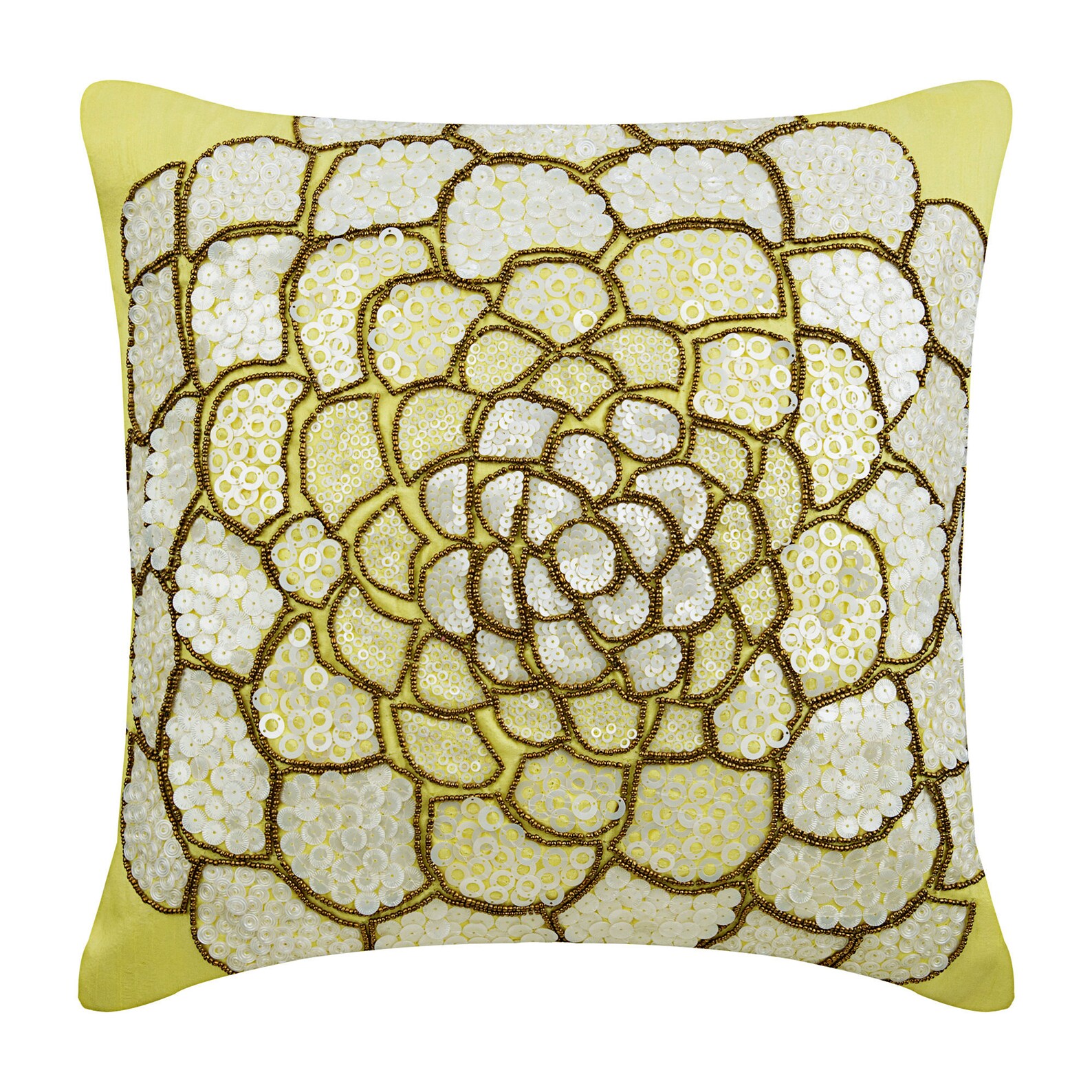 Decorative Yellow Euro Pillow Cover 24x24 / Etsy