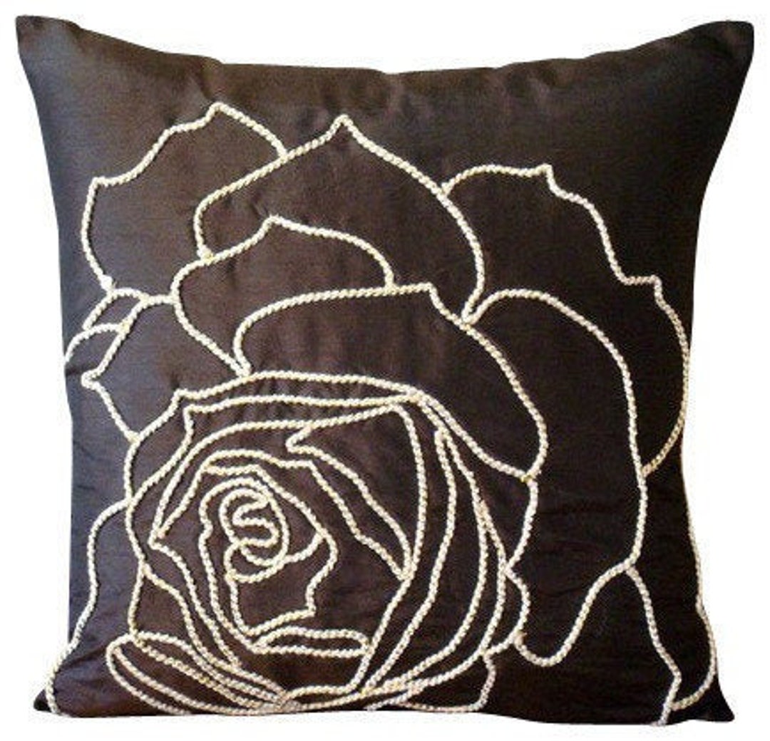 Decorative Dark Brown Throw Pillow Cover Etsy
