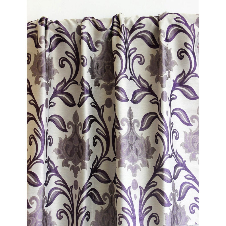 Purple Taj Damask Curtain 52x84 Rod Pocket Curtain Etsy