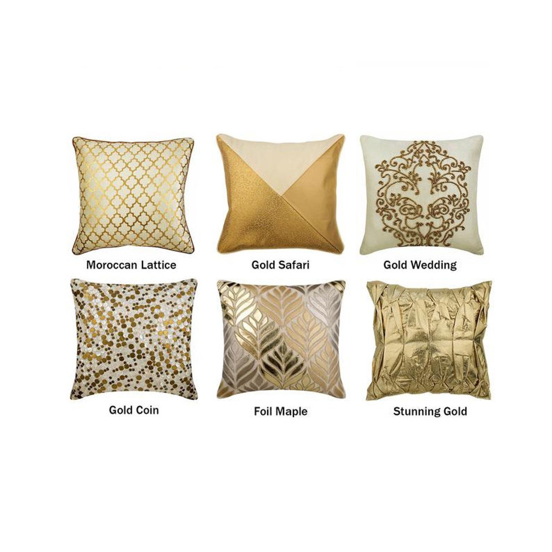The Gold Collection Pillow Covers, Decorative Throw Pillow Cover, Gold