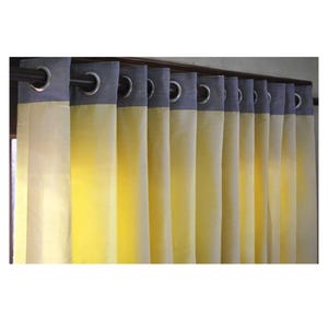 Yellow And Grey 2 Pcs Pair Curtain Panels 26&quot;x84&quot; Grommet Drapes Living and Bedroom Decor And Housewares Valance Window Treatments
