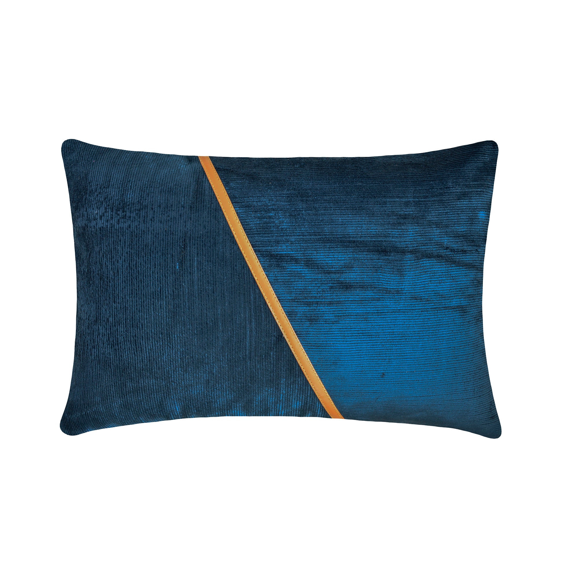The HomeCentric Decorativo Oro Fodera per cuscino lombare, 30 x 50 cm Velluto e lino Cuscino, Fodera per cuscino con Blocco di colore solido, Patchwork Cuscino, Moderno - Velutinous Gold