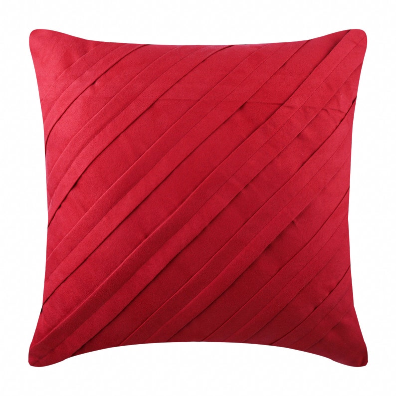 Buy 16x16 Decorative Red Couch Cushion Faux Suede Online in India Etsy