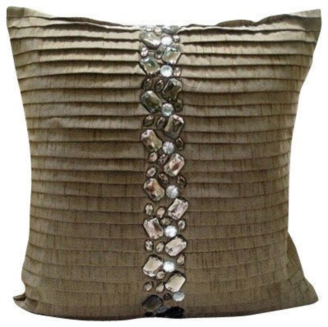 Decorative Light Brown Pillow Cases Vintage 16x16 Etsy
