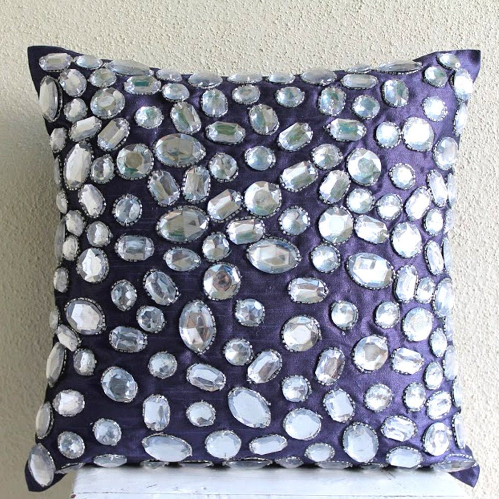 16x16 Decorative Purple Throw Pillow Cover Art Etsy