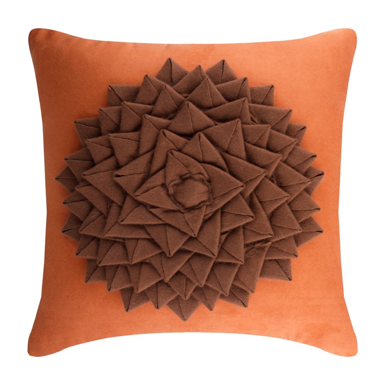 16x16 Decorative Rust Orange Throw Pillow Cover Etsy