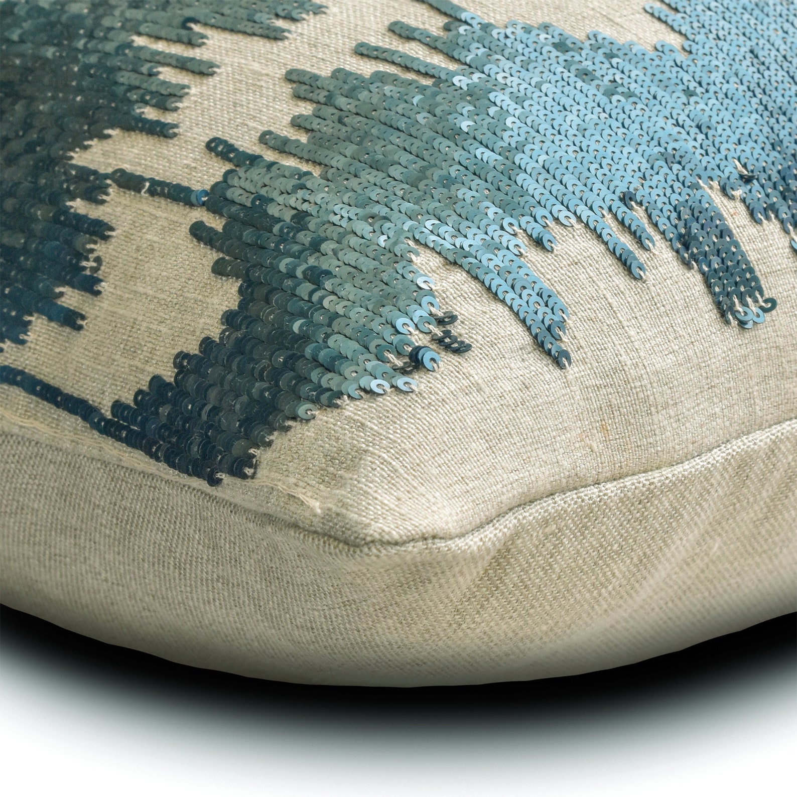 Decorative Linen Cushion 16x 16 Teal Blue Accent Etsy