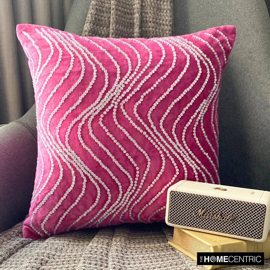 Velvet Fuchsia Pink Toss Pillow Cover 16"x16", Decorative Throws for ...