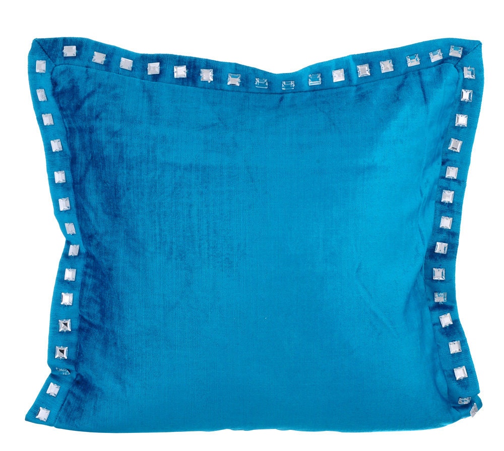 Turquoise Blue Couch Cushion Covers 16 x 16 Pillow Covers Etsy