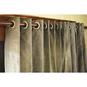 Grey Silver Silk Curtain Panels 52&quot;x96&quot; Grommet Drapes Home And Living Bedroom Decor And Housewares Valance Window Treatments Blackout