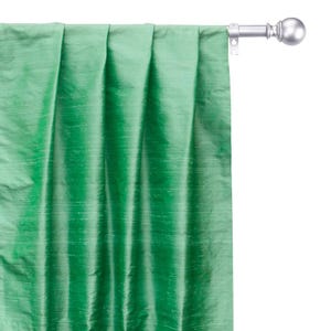 Light Emerald Green Silk Dupioni Curtain Panels (Rod Pocket, Grommet, Box Pleat, Three Pinch Pleat, Tab Top and Plain Ring Top)