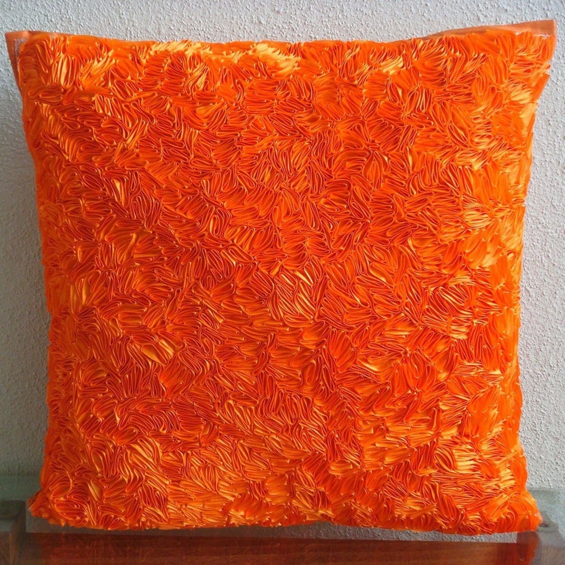 Decorative Orange Euro Pillow Cover Etsy