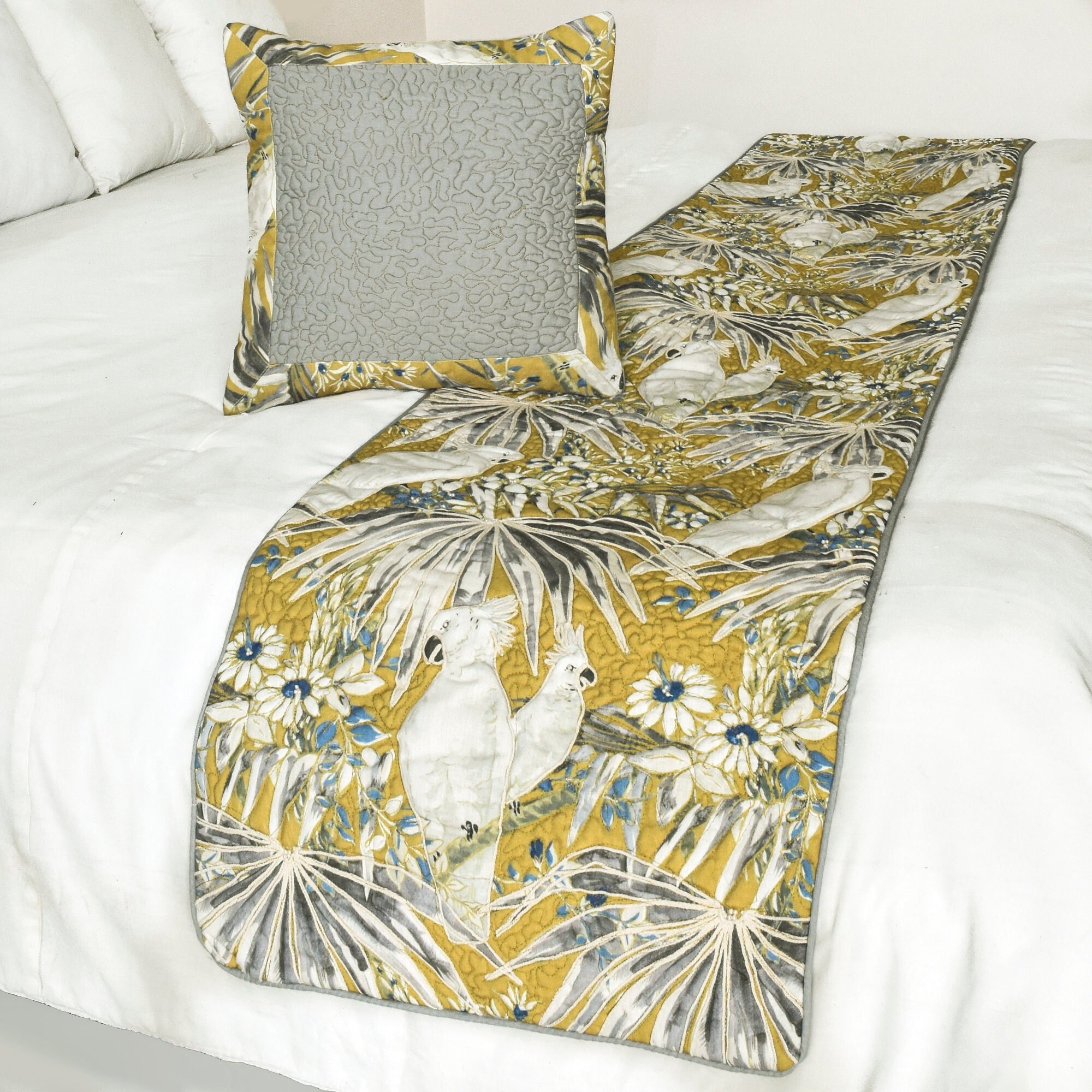 Mustard bed 2025 runner and cushions