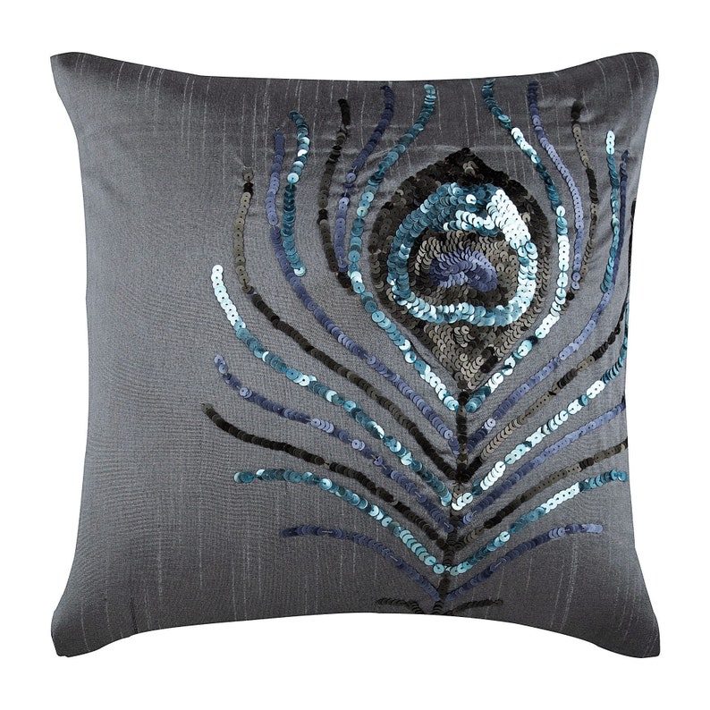 Designer Silver Euro Size Pillow Cover Etsy