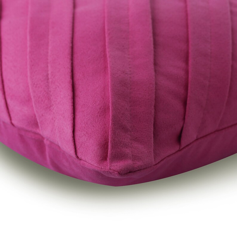 Faux Suede Fuchsia Pink Throw Pillow Cover 16x16 Etsy