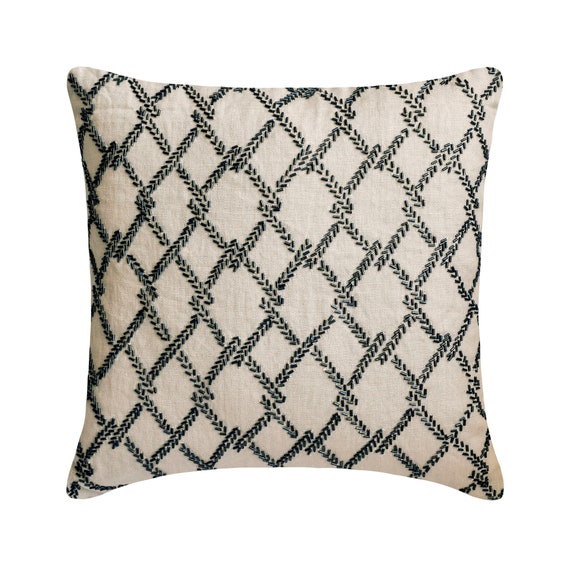 Buy Decorative Pillow Cover 16x16 Inch Trellis Pattern Linen Throw Pillow Cover Beaded Modern Cushion Cover Home Decor Trellis Criss Cross Online in India Etsy