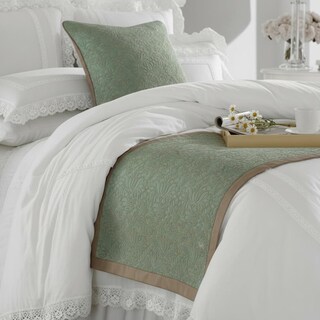 Set Copripiumino Queen Size 8 Pezzi 510 DESIGN Ramsey, Ricamato Grigio, Microfibra, Con Federe E Cuscini Decorativi