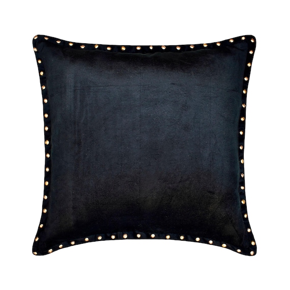 Dekorativer Kissenbezug 40 x 40 cm Luxuriöser schwarzer Samt Dekokissen mit Rand Samt Couchkissen Schlafzimmer Deko Modernes Zuhause - Blagden
