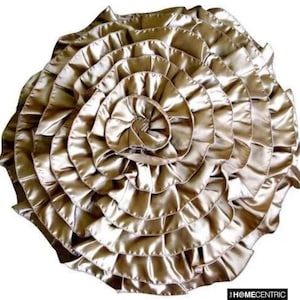 Decorative Throw Pillow Covers Accent Couch Sofa Toss Pillow 16 Inch Round Vintage Satin Ruffles Pillows Round Pillow Covers - Satin Ruffles