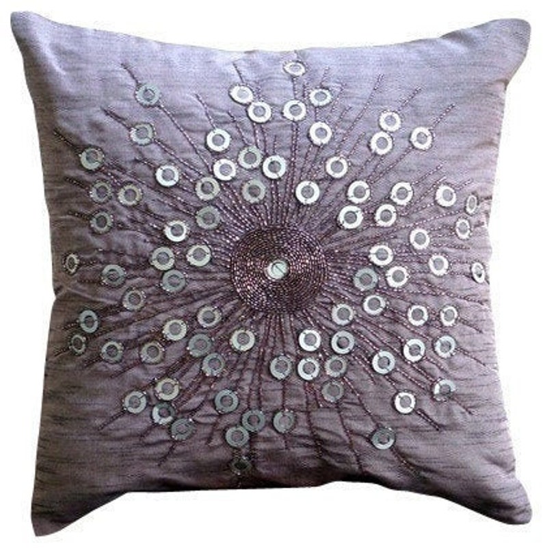 Bed Throw Pillow Purple Decorative 24x24 / Etsy