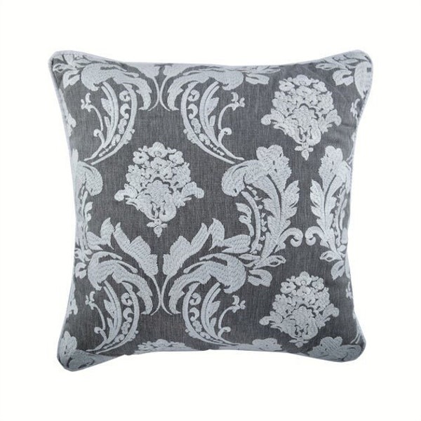 Luxury Gray European Pillowcase 24"x24"/26"x26", Cotton Pillow Cases Vintage Euro Sham Damask Pattern Victorian-Victorian Beauty