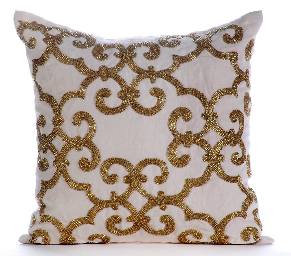 Gold Pillow Cases 16x16 Cotton Linen Pillows Etsy