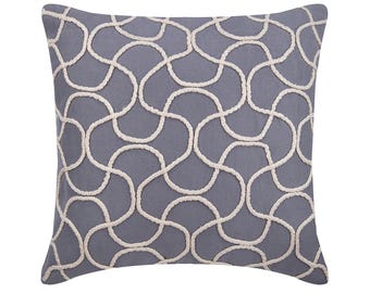 Bedkussensloop grijs decoratief 24 x 24 inch / 26 x 26 inch (24 x 24 x 26 inch) sierkussen Euro dekendoek abstract hedendaags huisdecor - jute verstrikt