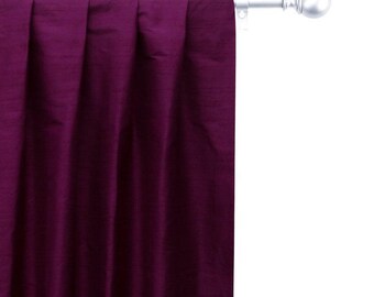 Burgundy 100% Pure Silk Dupioni Curtain Panels (Rod Pocket, Grommet, Box Pleat, Three Pinch Pleat, Tab Top and Plain Ring Top)