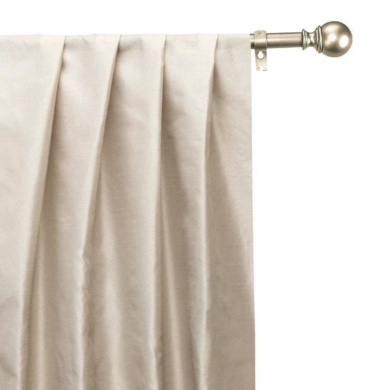 Light Pearl Gray Art Silk Curtain Panels, Faux Silk Curtains (Rod Pocket, Grommet, Box Pleat, Three Pinch Pleat, Tab Top And Plain Ring Top)