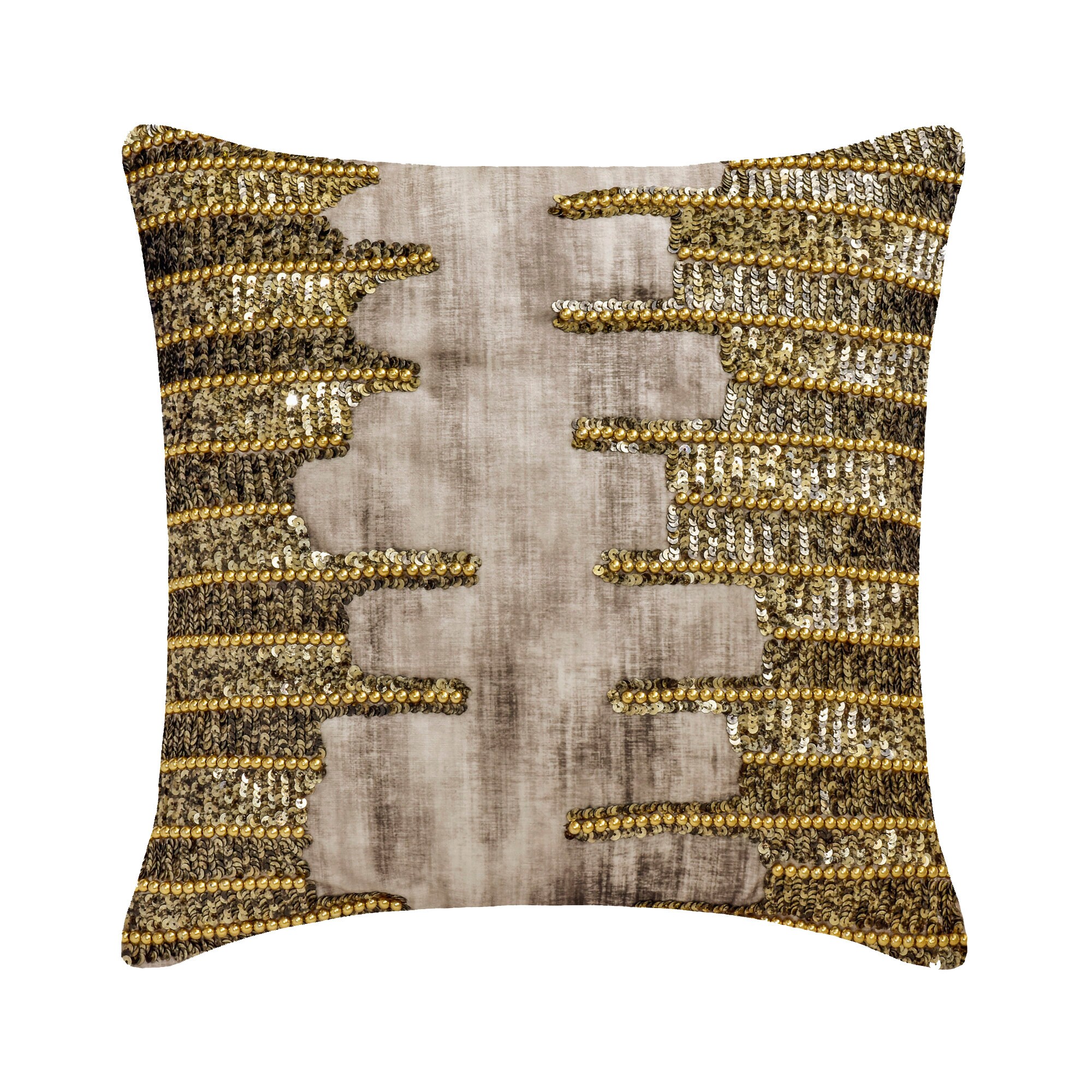 Beautiful Abstract Print Brown Suede Cushion Cover Pillow for Sofa Bed 16" X 16" 