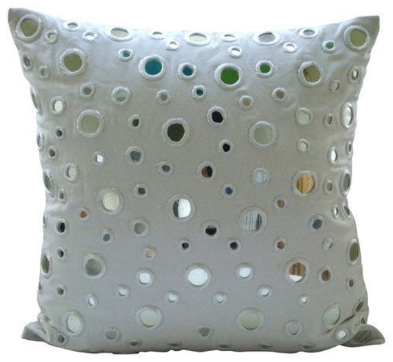 Decorative White Euro Pillow Cover Etsy
