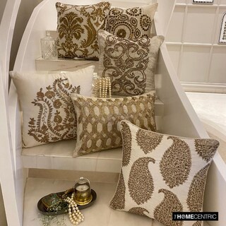 Romandeco Federe Cuscino Divano 45x45 Cm: 2 Pezzi In Jacquard Marrone, 100% Poliestere, Con Cerniera Nascosta, Lavabili, Solo Federe