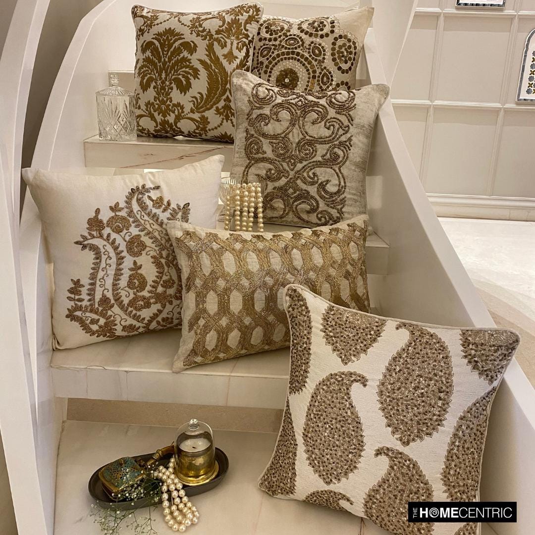 Romandeco Federe Cuscino Divano 45x45 Cm: 2 Pezzi In Jacquard Marrone, 100% Poliestere, Con Cerniera Nascosta, Lavabili, Solo Federe