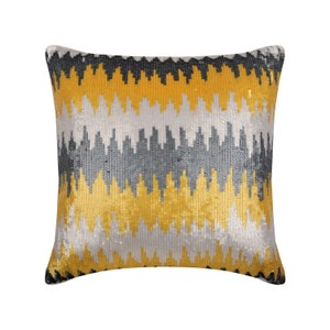 Designer Throw Euro Sham Custom 24&quot;x24&quot; / 26&quot;x26&quot;, Silk Sofa Throw Yellow Couch Euro Sham Ombre Pattern Modern Euro Sham - Melting Lava