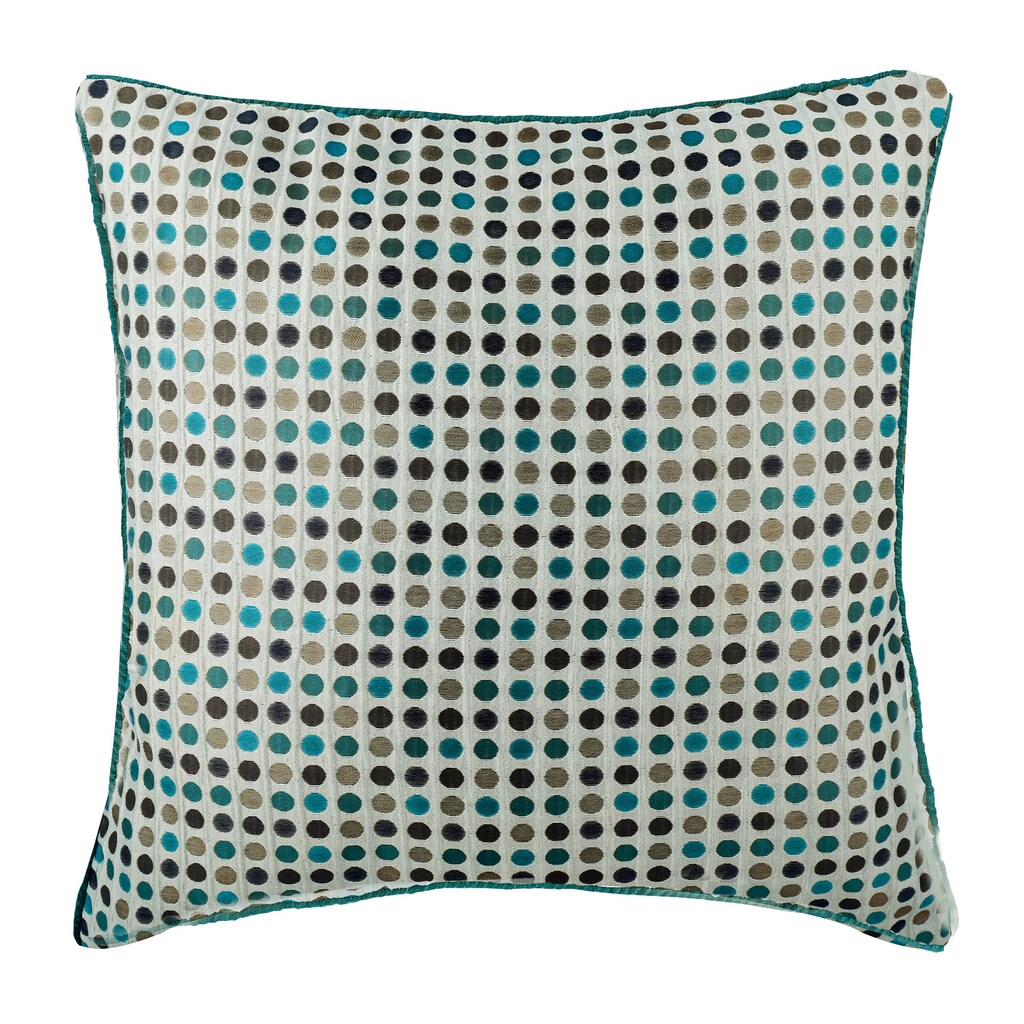 Federa Per Cuscino 40x40 Cm Matches21 – Cotone Con Pois Blu E Bianco – Chiusura Lampo, Lavabile