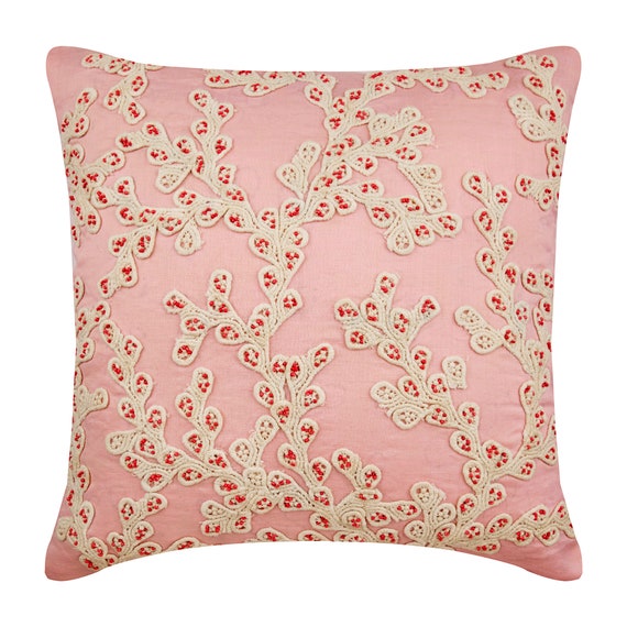 Cotton Linen Pink Cushion Cover 16
