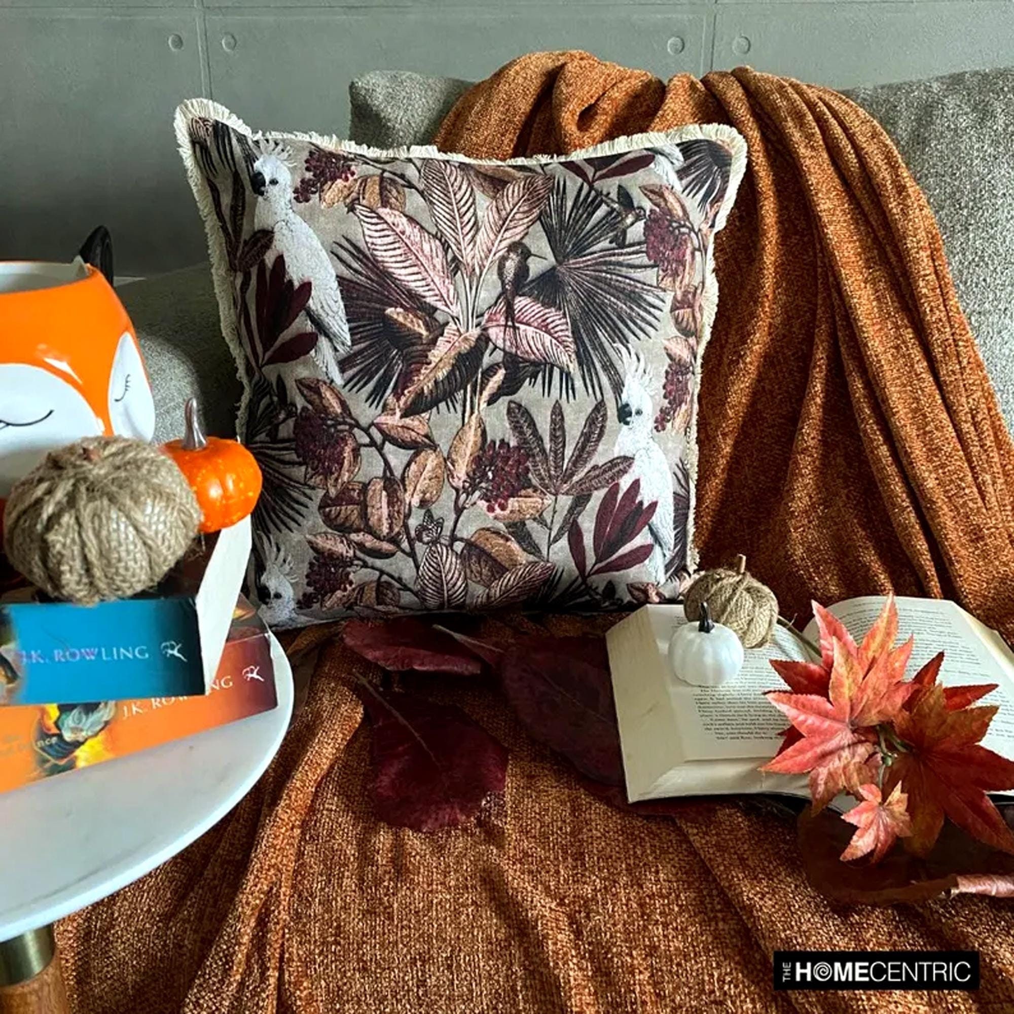 Federa Per Cuscino Quadrata In Cotone E Lino 45x45 Cm - Scritta Fall In Love Con Foglie D'Acero - Decorazione Autunnale Per Divano E Letto - copertina