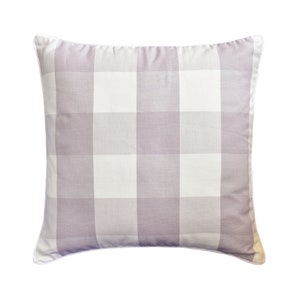 Decorative Throw Pillow 16"x16" Buffalo Checks Sofa Cushion Cover Soft Lavender Toss Pillows Plaid Pattern Nursery Pillows - Lavender Plaid