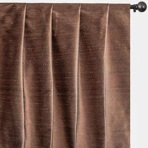 Bronze 100% Pure Silk Dupioni Curtain Panels (Rod Pocket, Grommet, Box Pleat, Three Pinch Pleat, Tab Top and Plain Ring Top)