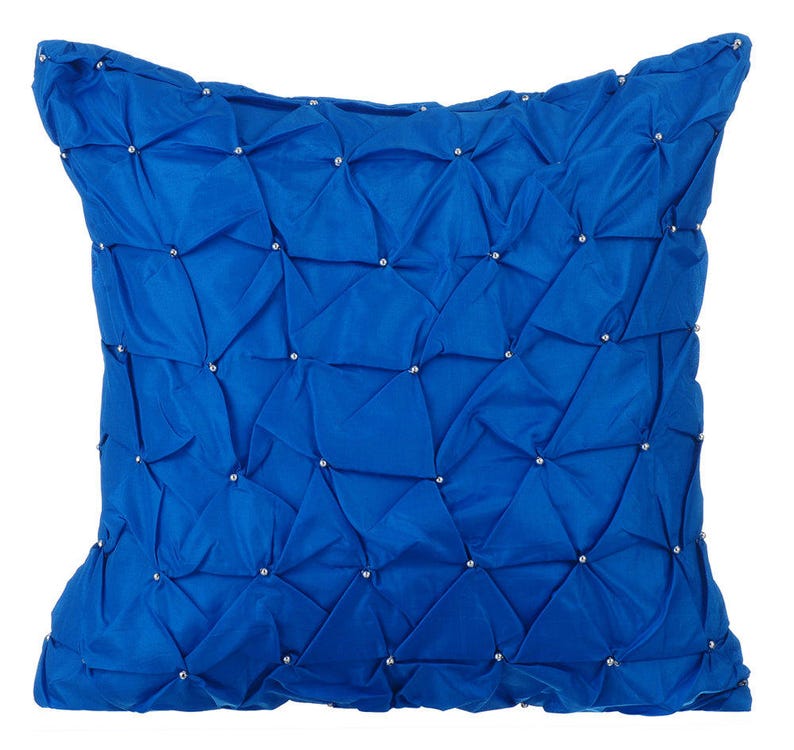 Decorative Designer Royal Blue Throw Pillows For Bed 12x12 Etsy
