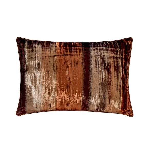 Decorative Oblong Cushion / Lumbar Throw Pillow Cover Textured Brown Ombre Pillow Sofa Pillow Case 12x16 Velvet Ombre Pillow - Ombre Woody