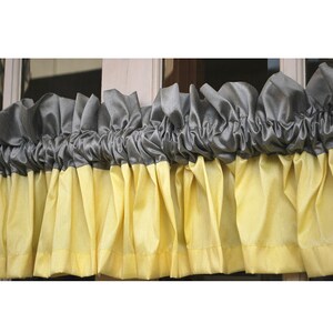 Yellow and Grey Valance 52"x12" Rod Pocket Lined Curtain Living and ...