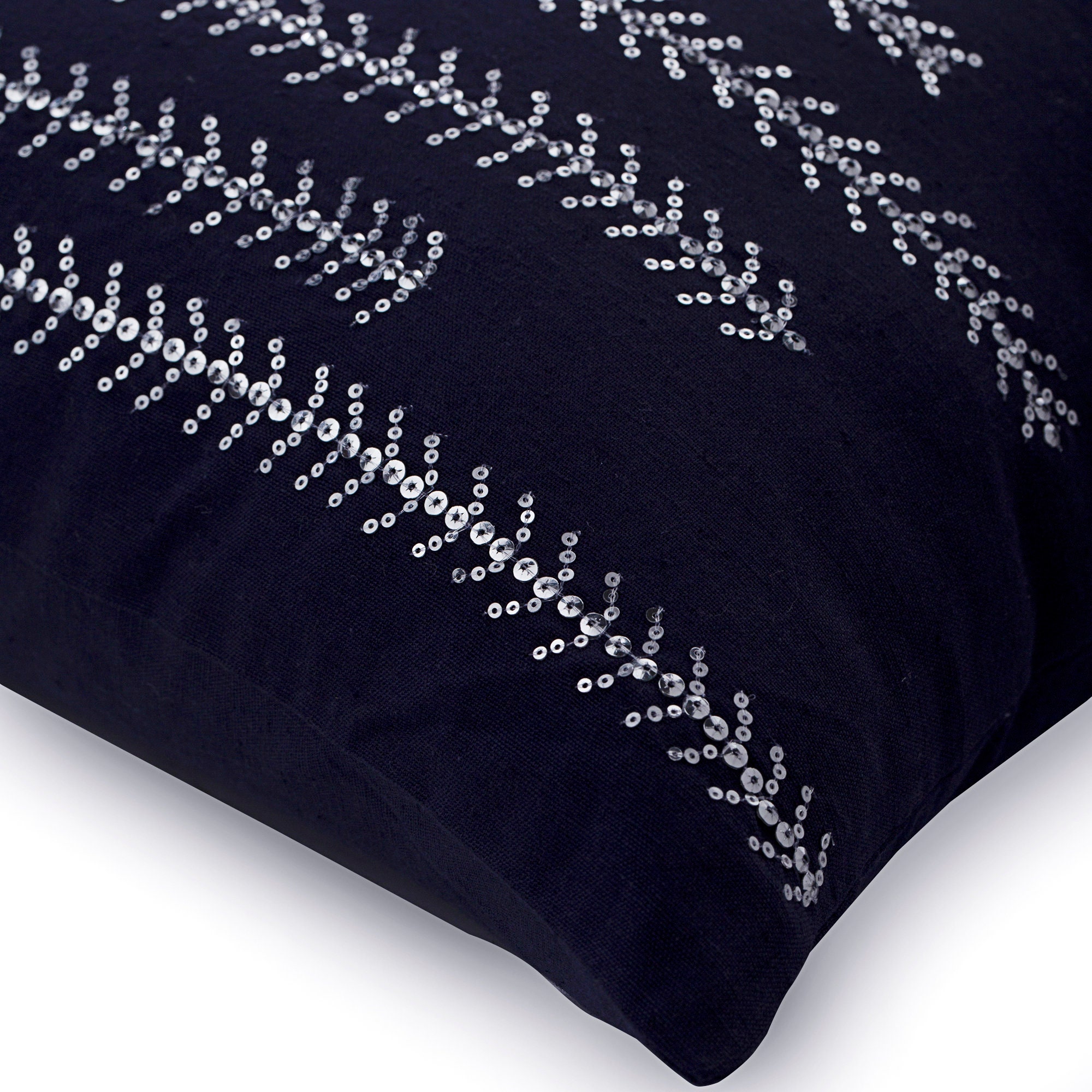 Decorative Navy Blue Bed Pillow Cover Etsy