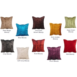 Decorative Throw Pillow Cover, Ruched, Solid Color Pillow Covers in Velvet Fabric, Multiple Color Options Couch Cushion Cover