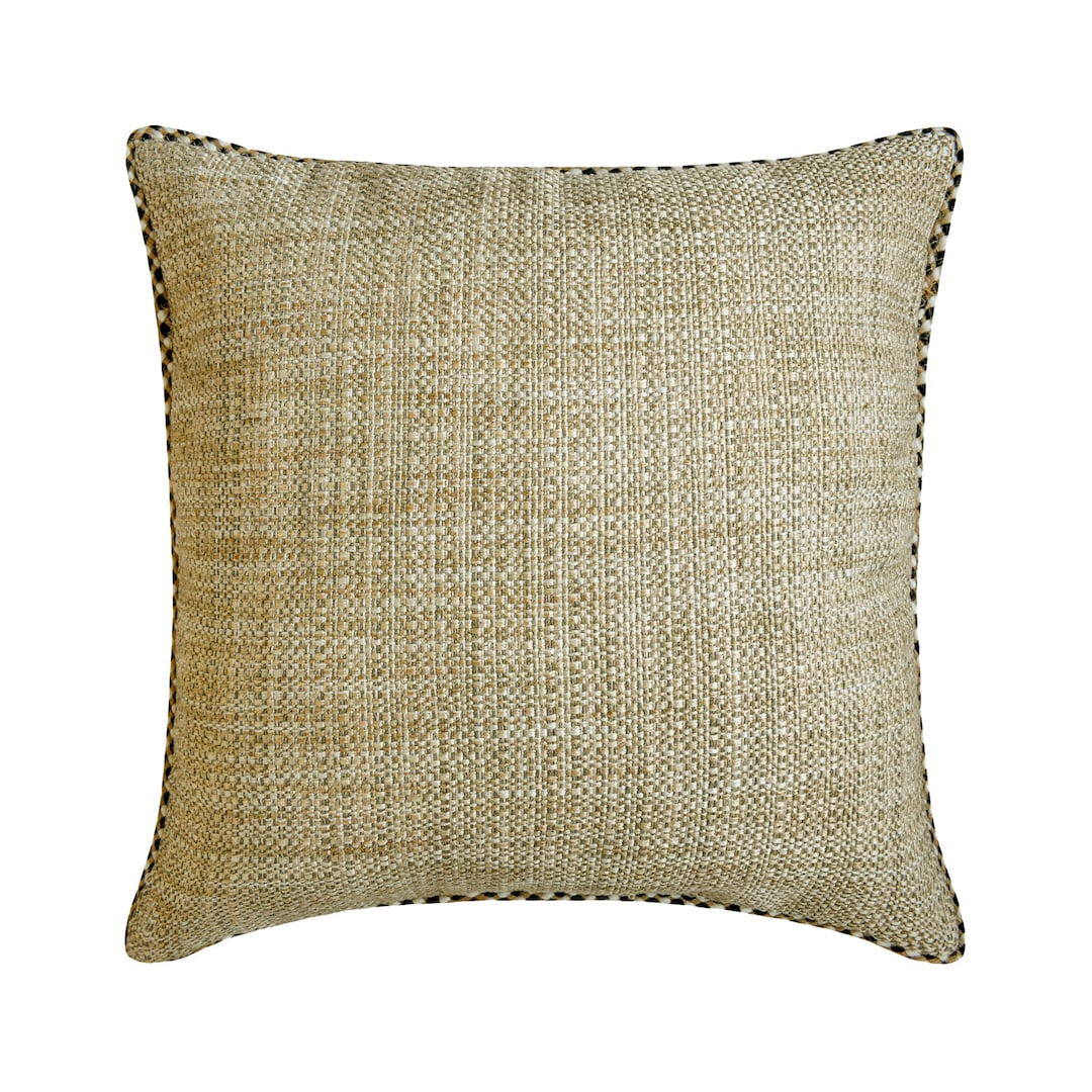 16x16 Decorative Soft Jute Pillow Cover Beige Throw Pillow for Sofa